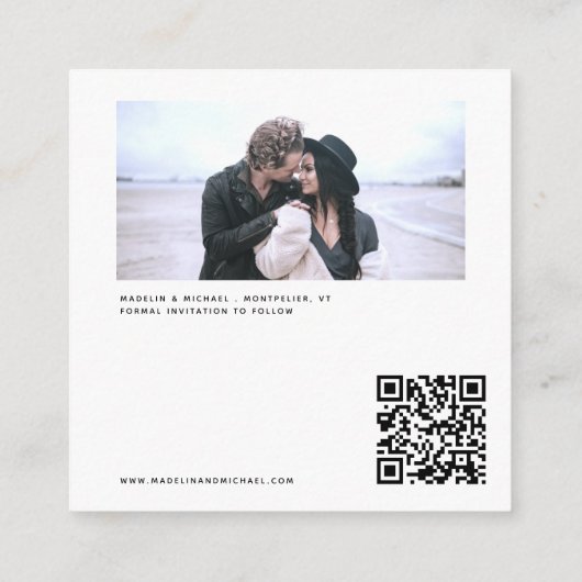 Budget RSVP QR Code Détails photo Carte Mariage (Dos)