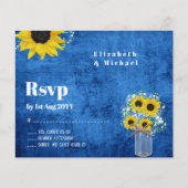 Budget RSVP Rustieke Zonnebloemen Trouwdag (Voorkant)