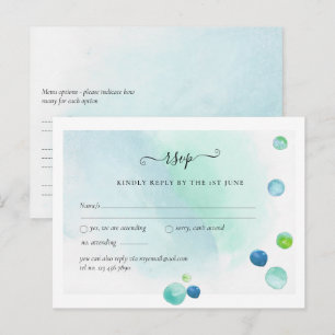 BUDGET RSVP Zeeglas Moderne Abstracte Trouwkaart Briefkaart