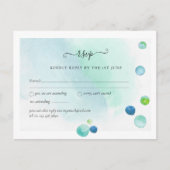 BUDGET RSVP Zeeglas Moderne Abstracte Trouwkaart Briefkaart (Voorkant)