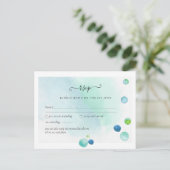 BUDGET RSVP Zeeglas Moderne Abstracte Trouwkaart Briefkaart (Staand voorkant)