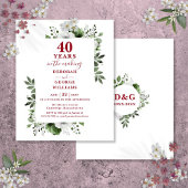 Budget Ruby 40e bruiloft Jubileum Bloemen Uitnodig