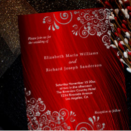 Budget Ruby Red Gray Swirls Weddenschap