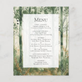Budget Russe Aquarelle Bois Mariage Menu (Devant)