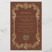 Budget Rust Gold QR Code Huwelijksuitnodiging (Achterkant)