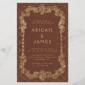 Budget Rust Gold QR Code Huwelijksuitnodiging (Voorkant)