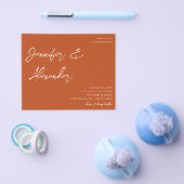 Budget Rust Oranje Calligrafie Foto Wedding V2 Flyer (Enkel)