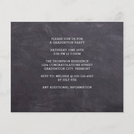 Budget Rustic 3 Uitnodiging tot Afstuderen (Achterkant)