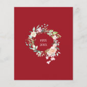 Budget Rustic 40th Anniversary Ruby Bloemen Uitnod (Achterkant)