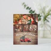 Budget Rustic 4 Photo  Red Truck Card (Staand voorkant)