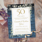 Budget Rustic 50ste verjaardag Groene uitnodiging