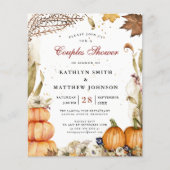 Budget Rustic Autumn Fall Wedding Couples Shower Flyer (Voorkant)