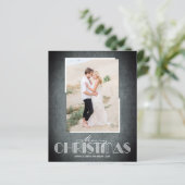 Budget Rustic Black Merry-kerstfotokaarten (Staand voorkant)