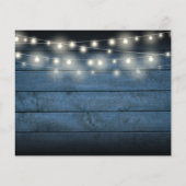 Budget Rustic Blauwe Houten Trouw Uitnodiging (Achterkant)