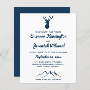 BUDGET Rustic Blue Deer Country Mountain Weddensch