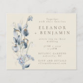 Budget  Rustic Blue Floral Wedding Invite (Voorkant)