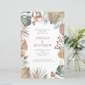 Budget Rustic Boho Greenery Wedding Invite (Staand voorkant)