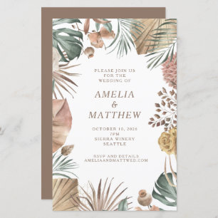 Budget Rustic Boho Greenery Wedding Invite