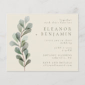 Budget Rustic Botanical Greenery Wedding Invite (Voorkant)