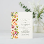 Budget Rustic Burgundy Green Floral Wedding Invite (Staand voorkant)