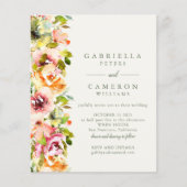 Budget Rustic Burgundy Green Floral Wedding Invite (Voorkant)