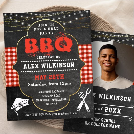 BUDGET Rustic Chalkboard BBQ Party Afstudeerder In