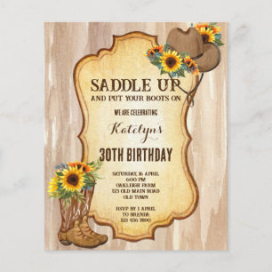 Budget Rustic cowboy boots pet sunflower invitati