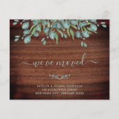 Budget Rustic Eucalyptus Wood Moving Announge (Voorkant)