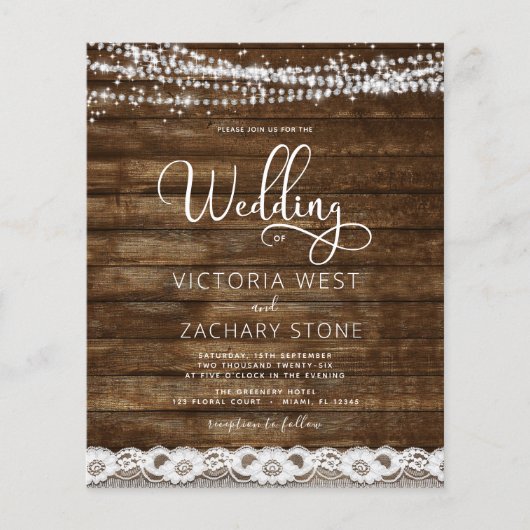 Budget Rustic Farmhouse String Lights Wedding (Voorkant)