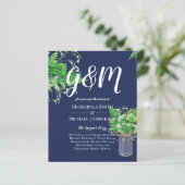 BUDGET Rustic Ferns Greenery Blue Wedding Invite (Staand voorkant)