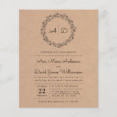 Budget Rustic Floral Wreath Wedding Foto (Voorkant)