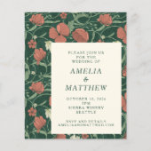 Budget  Rustic Flowers Green Wedding Invite (Voorkant)