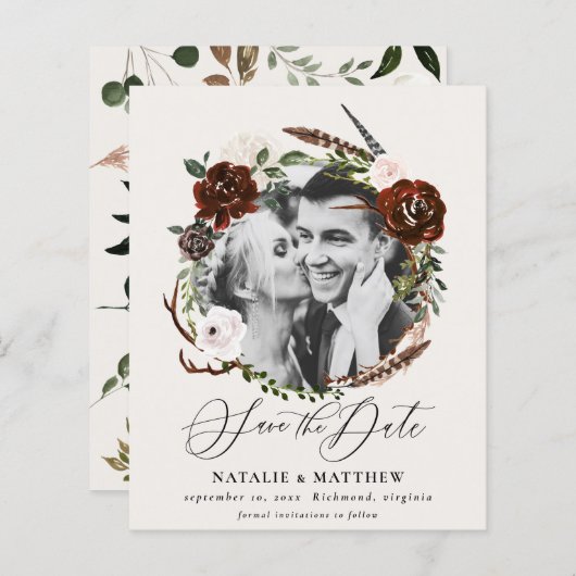 budget Rustic foliage behalve de datumaankondiging (Voorkant / Achterkant)