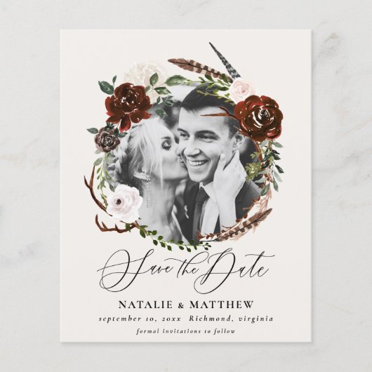 budget Rustic foliage behalve de datumaankondiging Flyer (Voorkant)