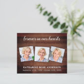 Budget Rustic Funeral Dank u voor sympathie 3 Foto (Staand voorkant)