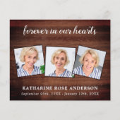 Budget Rustic Funeral Dank u voor sympathie 3 Foto (Voorkant)