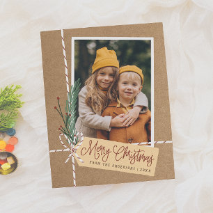 Budget Rustic Gift Merry Kerstfeestdag Foto