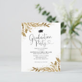 Budget Rustic Gold Floral Sparkle Graduation Party (Staand voorkant)