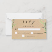Budget Rustic Greenery Wedding Cartes de réponse R (Devant)
