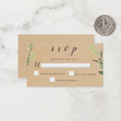 Budget Rustic Greenery Wedding Cartes de réponse R (Devant/Arrière en situation)