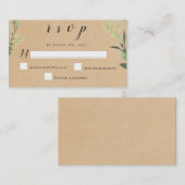 Budget Rustic Greenery Wedding Cartes de réponse R (Devant / Derrière)