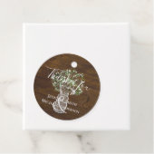 Budget Rustic Gypsophila Mason Jar Wedding Bedankjes Labels (In situ)