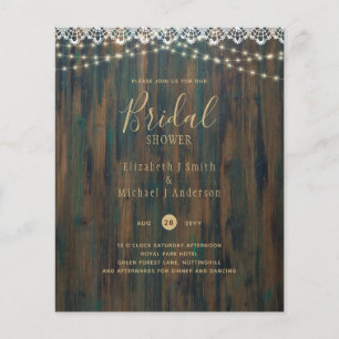 BUDGET RUSTIC LIGHTS LACE VRIJGEZELLENFEEST INVITE FLYER