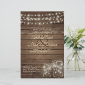 Budget Rustic Lights Mason Jars Wood Weddenschap (Staand voorkant)