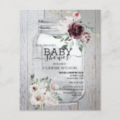 BUDGET Rustic Mason Jar Baby shower Uitnodiging (Voorkant)