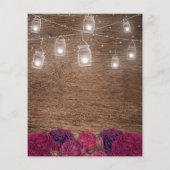 Budget Rustic Mason Jar Floral Wedding Uitnodiging (Achterkant)