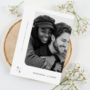 Budget Rustic Minimalistische Trouwfoto Kaart