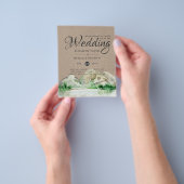 BUDGET Rustic Mountain Lake Forest Wedding Invite Flyer (Hand)