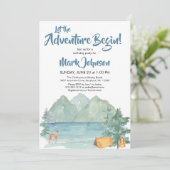 Budget Rustic Mountains Adventure Birthday Party Kaart (Staand voorkant)