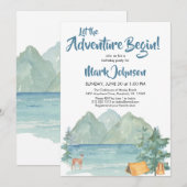 Budget Rustic Mountains Adventure Birthday Party Kaart (Voorkant / Achterkant)